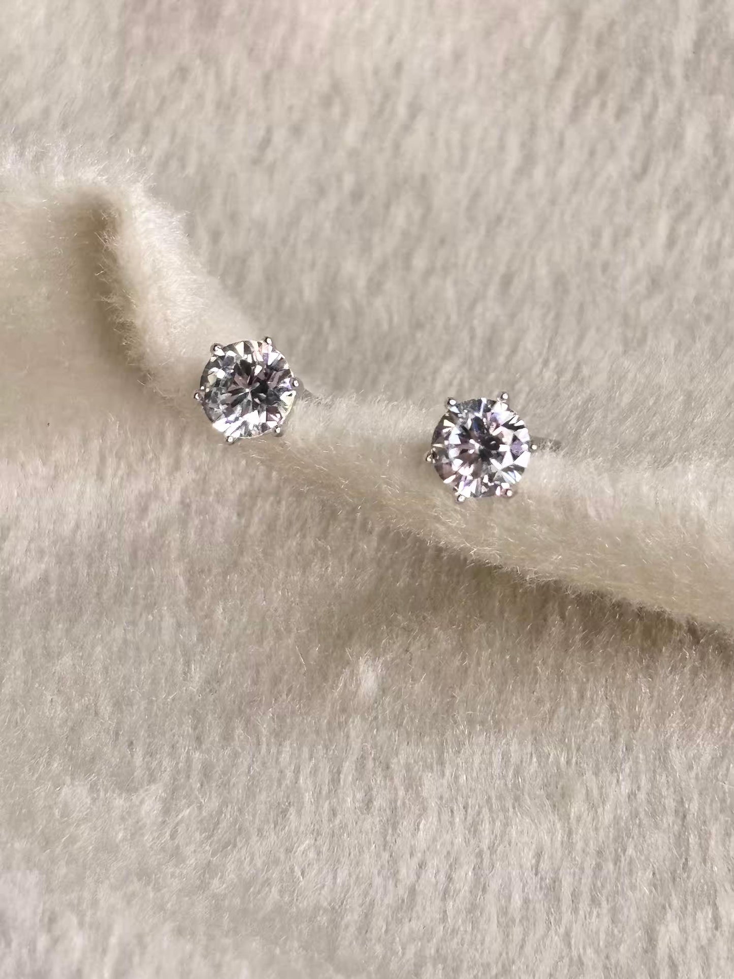 Hexagon Solitaire Earrings 925 Real Silver Plated Premium Earrings