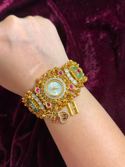 Baby-footsteps Royal Heritage Elephant Charm Watch Rakhi in Premium Swarovski