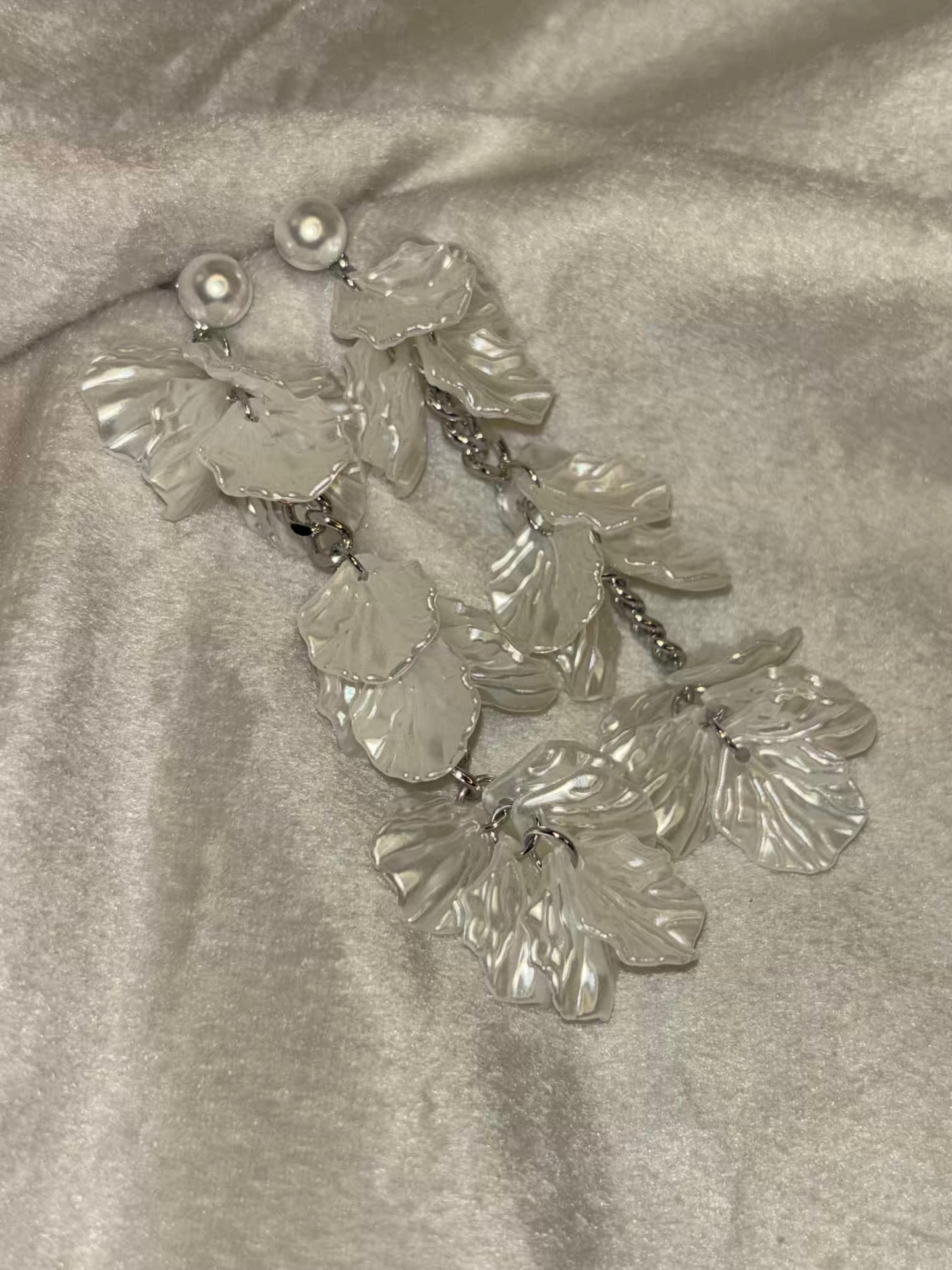 Petal Shells Silver Plated Premium Earrings