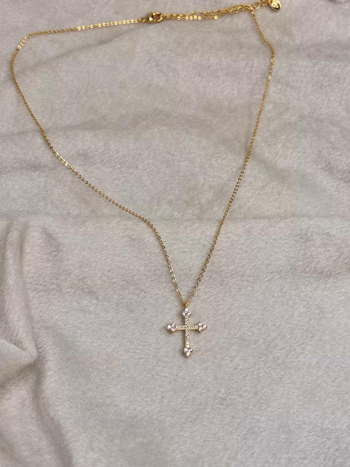 Golden Cross Necklace 18K Gold Plated Premium Necklace