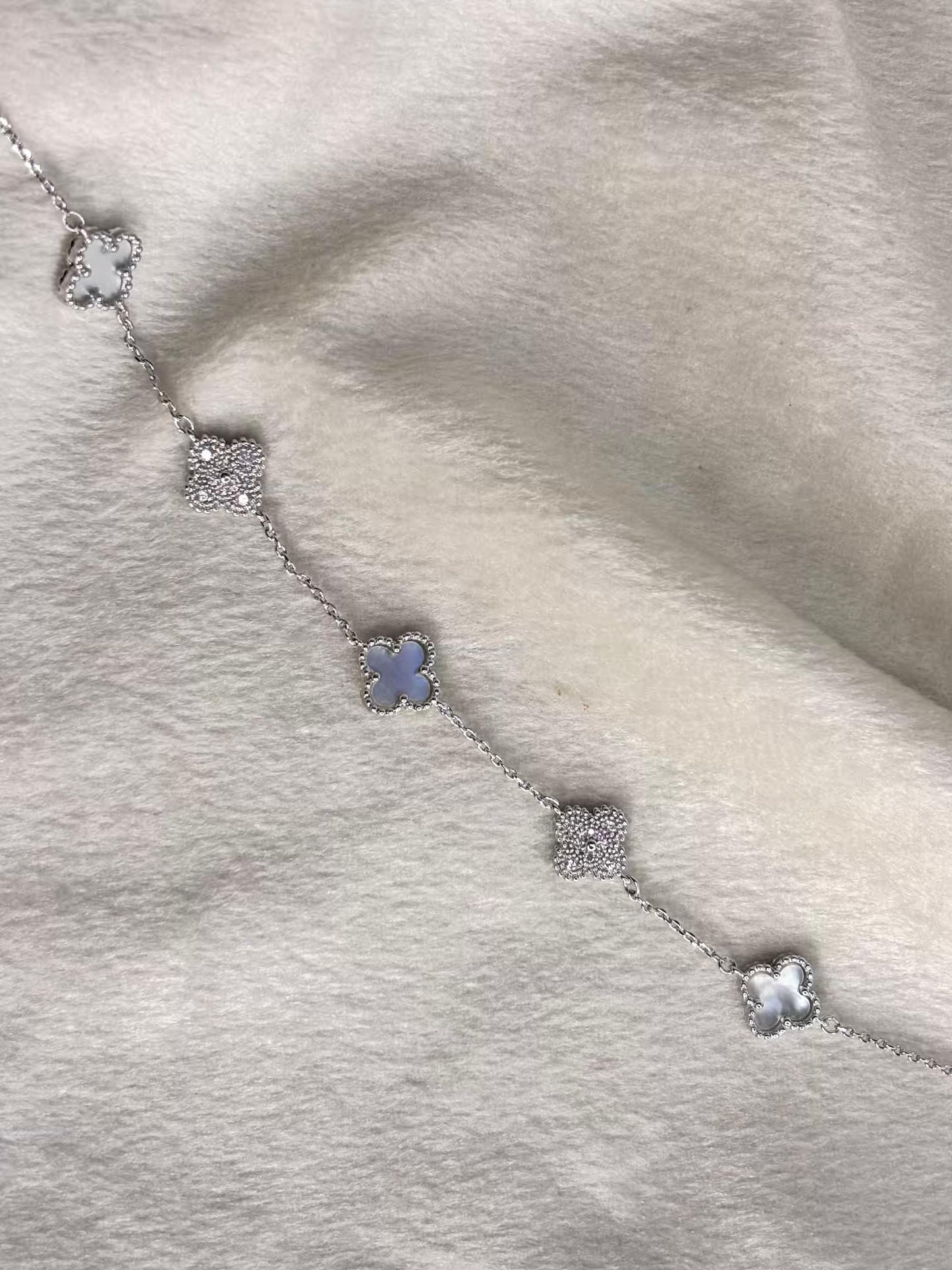 Twin Clovers Premium Silver Plated Chain Bracelet