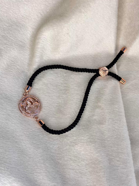 Om Rose Gold Band Bracelet Mangalsutra / Nazariya Bracelet ( Rose Gold Plated)