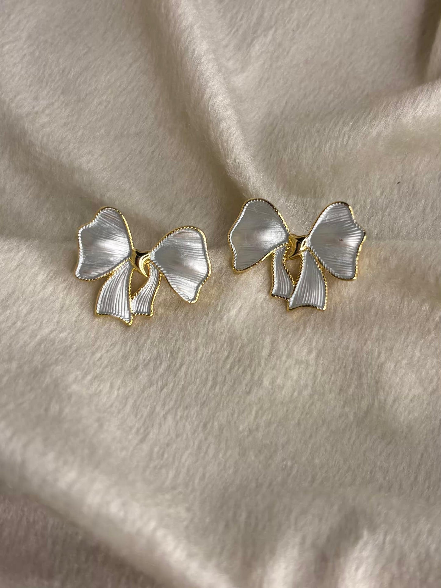 Translucent Butterfly Knot Earrings 18K Gold Plated Premium Earrings