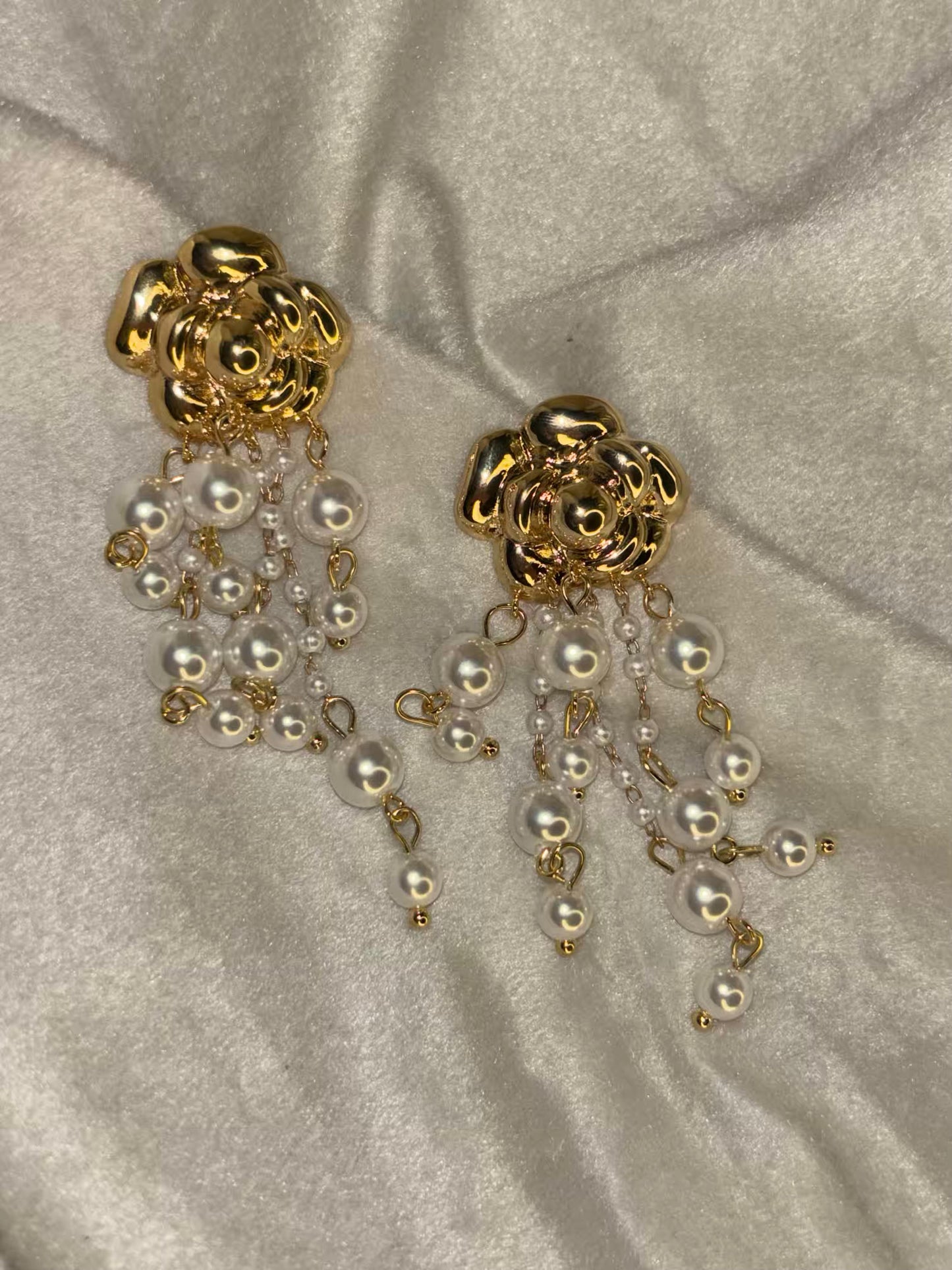Pearl Drop Dangles Earrings 18K Gold Plated Premium Earrings