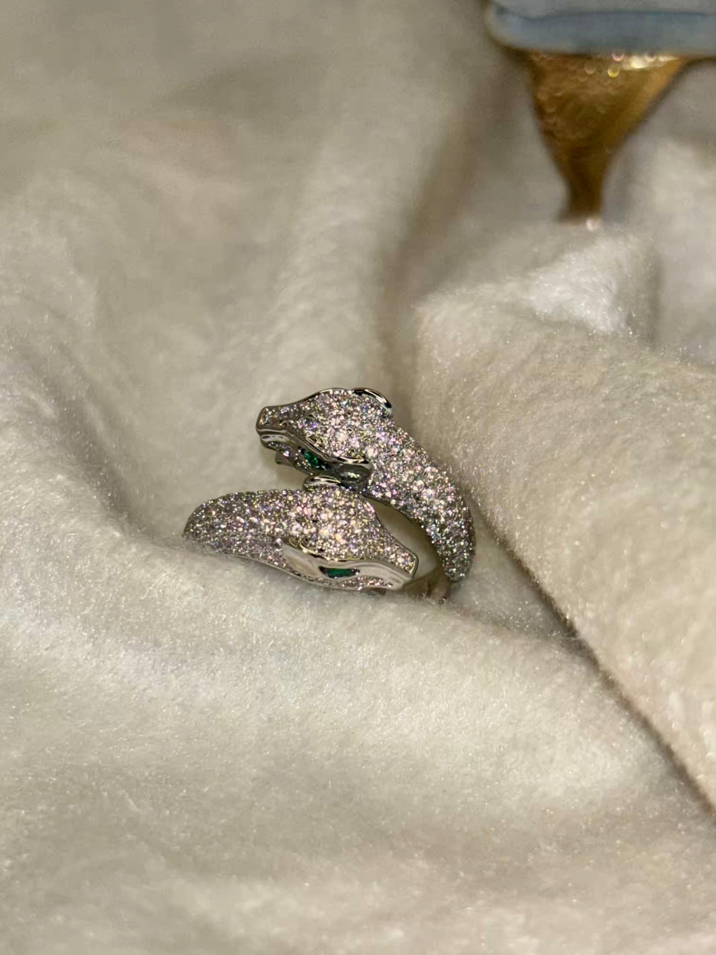 Heavy Studded Snake Nail Ring Silver Plated Premium Ring