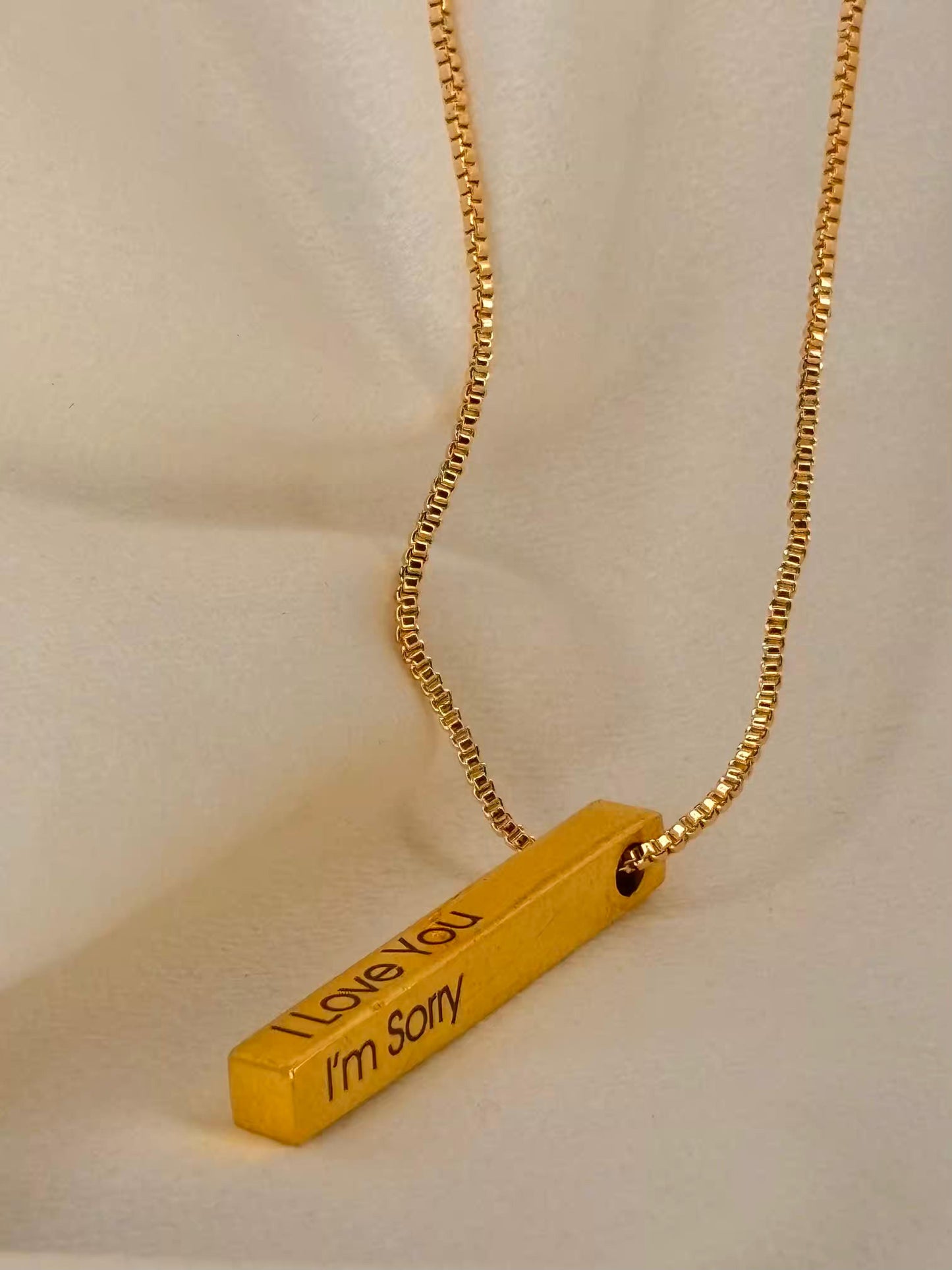 Name Custom Bar Necklace Personalised ( 18k Gold Plated) Only Prepaid
