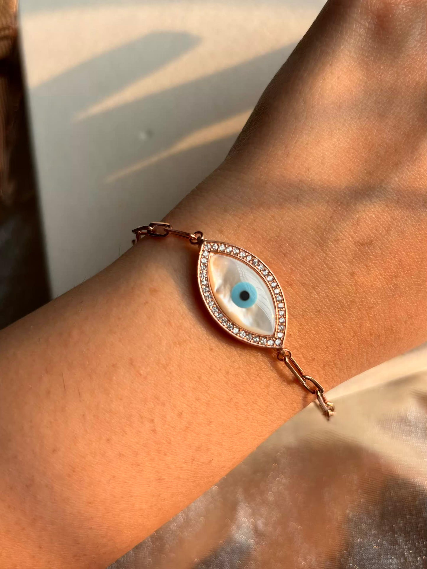 Evil Eye Charm Premium Bracelet ( Rose Gold )