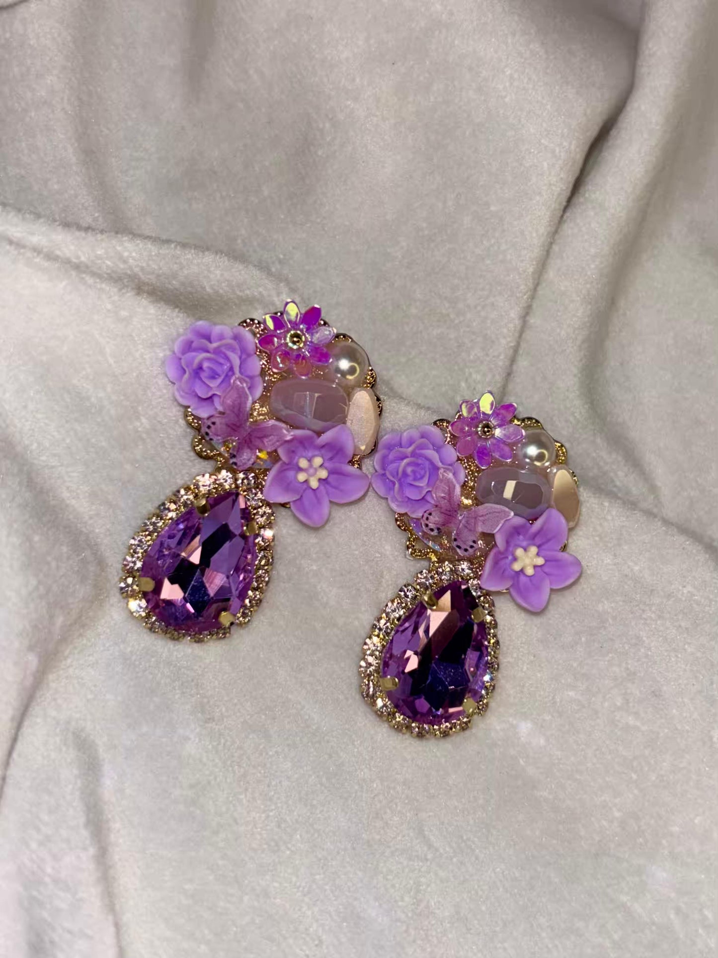 Lavender Dream Earrings 18K Gold Plated Premium Earrings