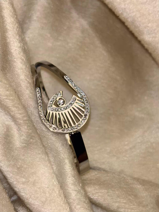 For Thin Wrist Silver Peacock Bangle Silver plated Premium Bangle 2.2 - 2.4 Size