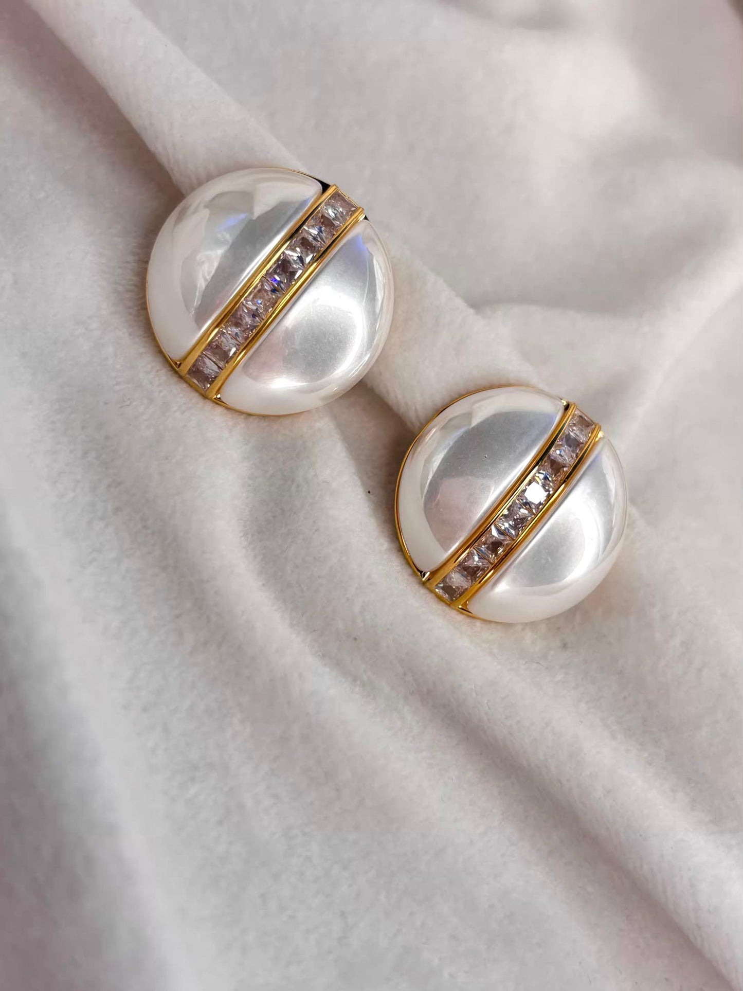 Studded Pearl Earrings 18K Gold Plated Premium Earrings