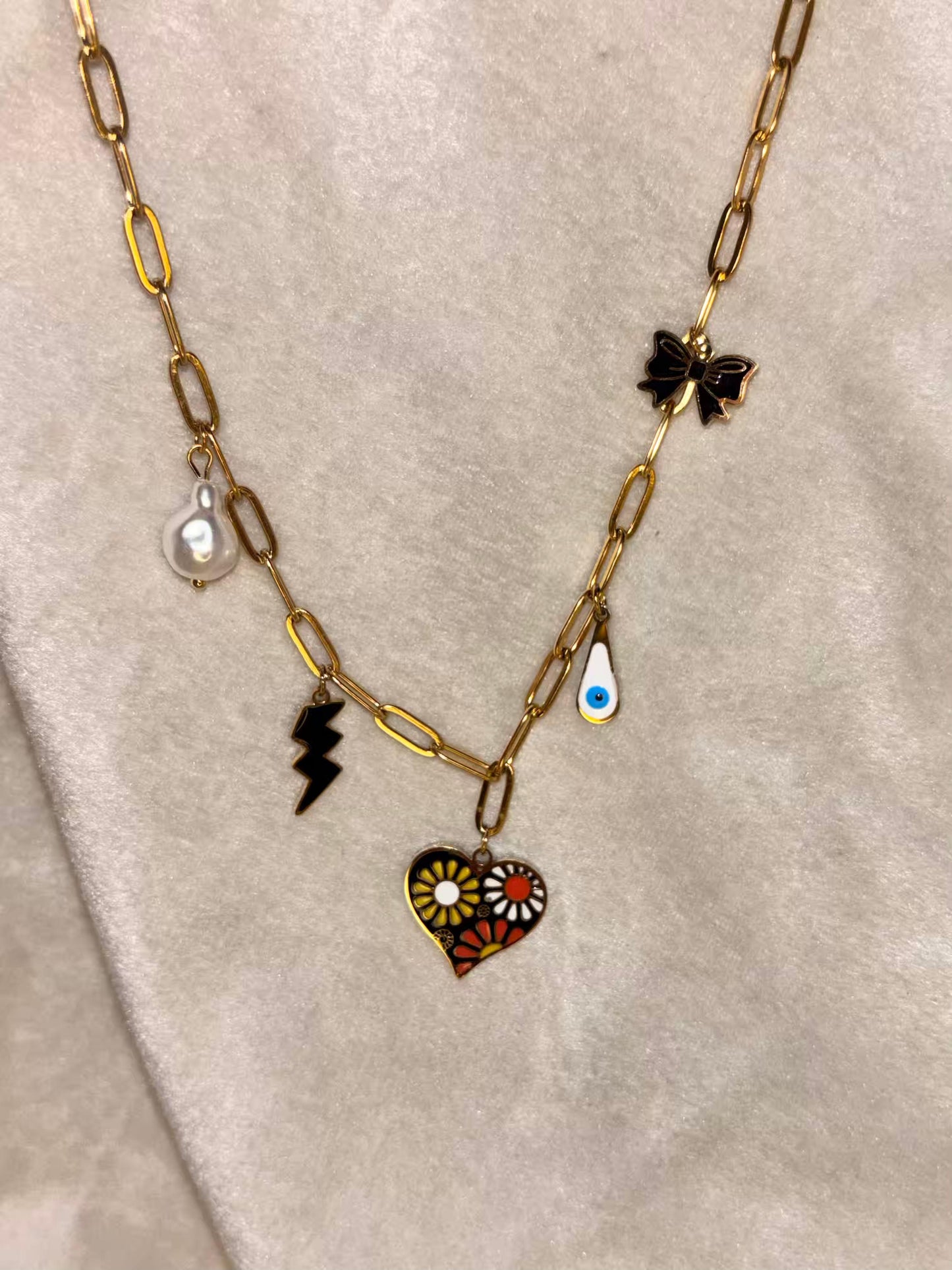 Evil Eye Charms Necklace 18K Gold Plated Premium Necklace