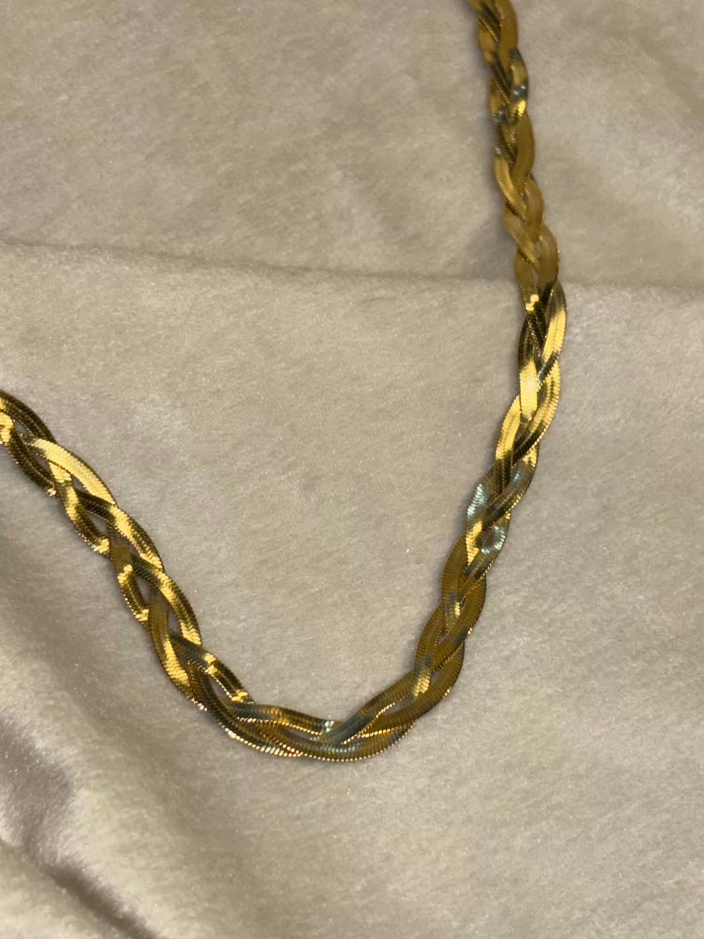 Twisted Snake Chain Necklace 18K Gold Plated Premium Necklace