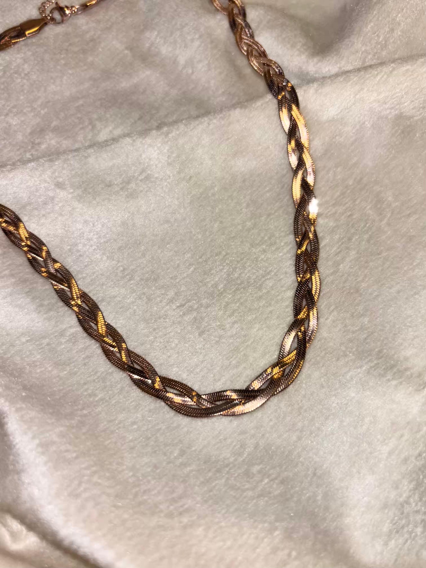Twisted Snake Chain Necklace 18K Gold Plated Premium Necklace