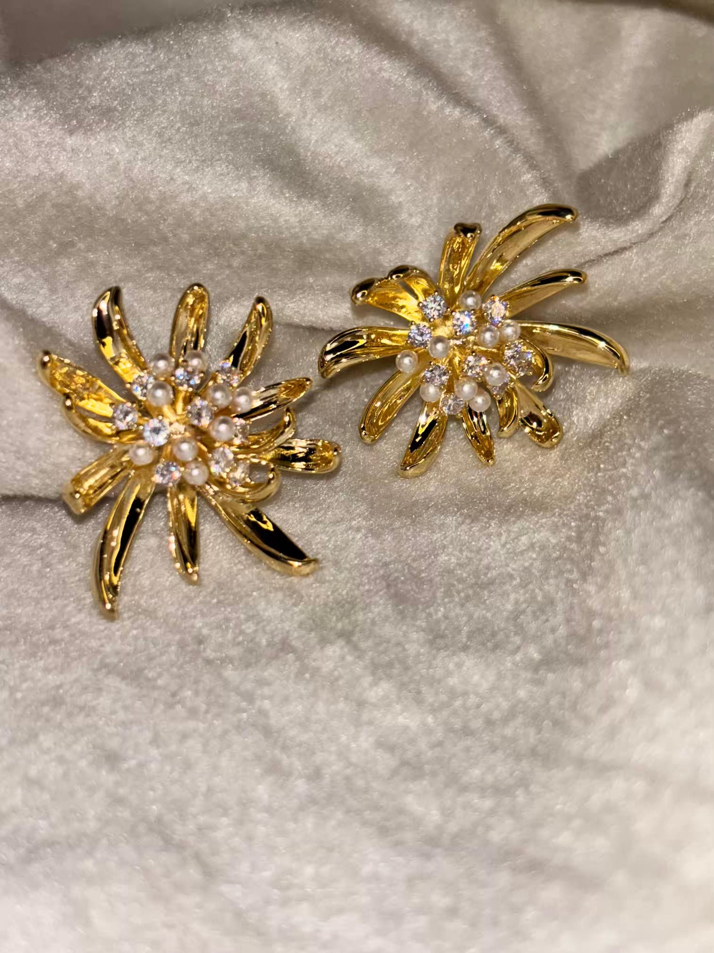 Studded Flakes Earrings 18K Gold Plated Earrings Premium Earrings