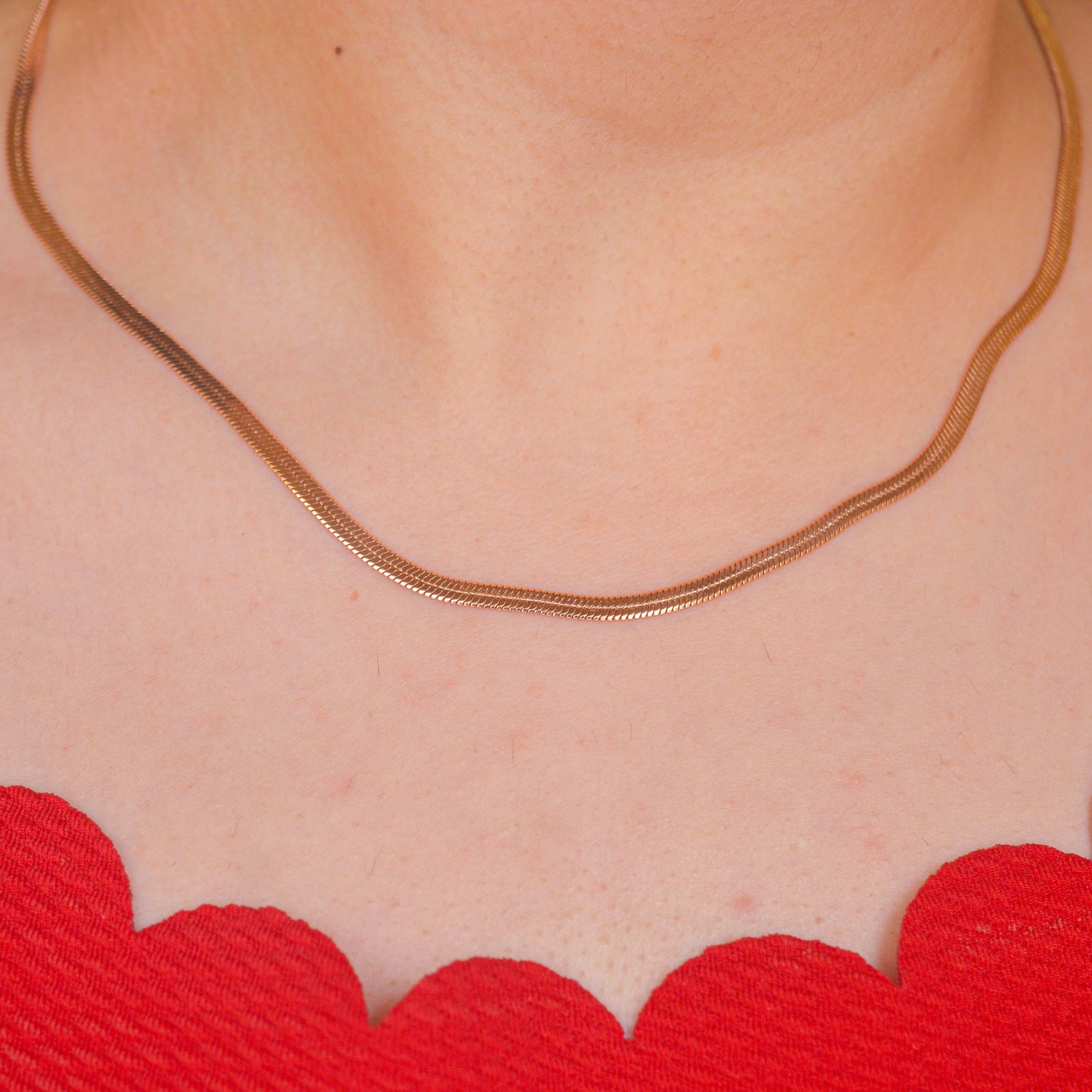 Snake Chain Necklace - Rose Gold