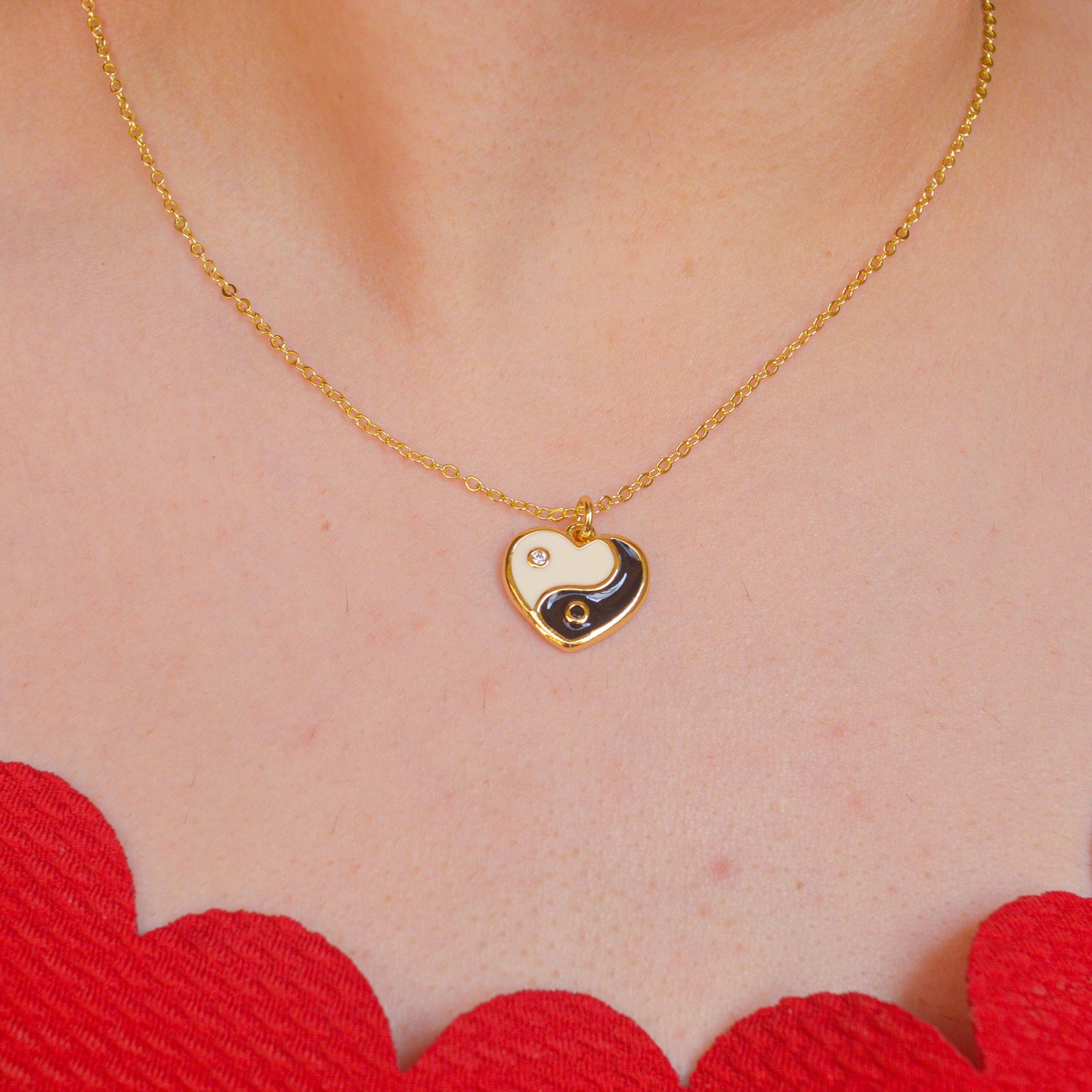Love Yin Yang Necklace - Gold