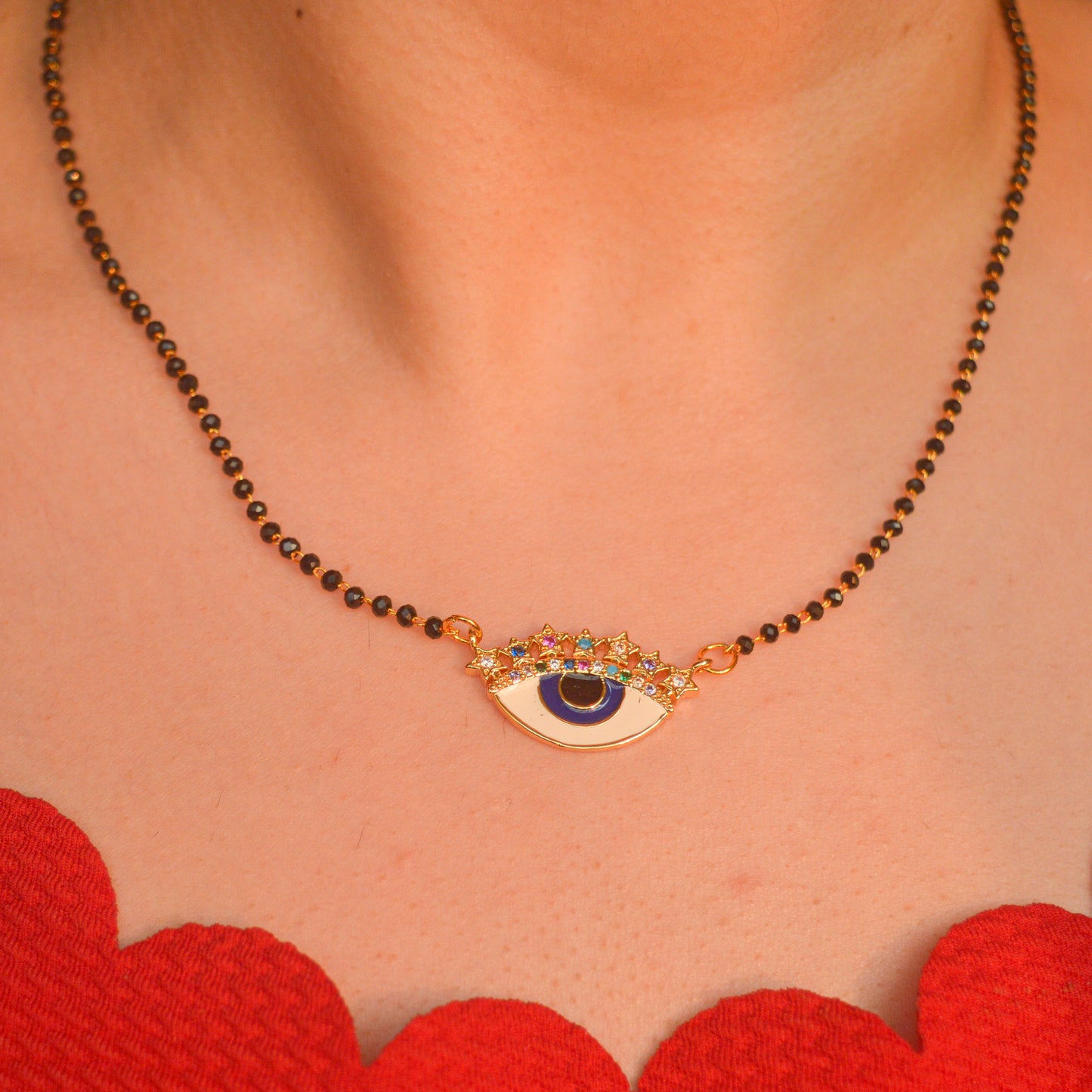 Mangalsutra White Evil Eye Necklace