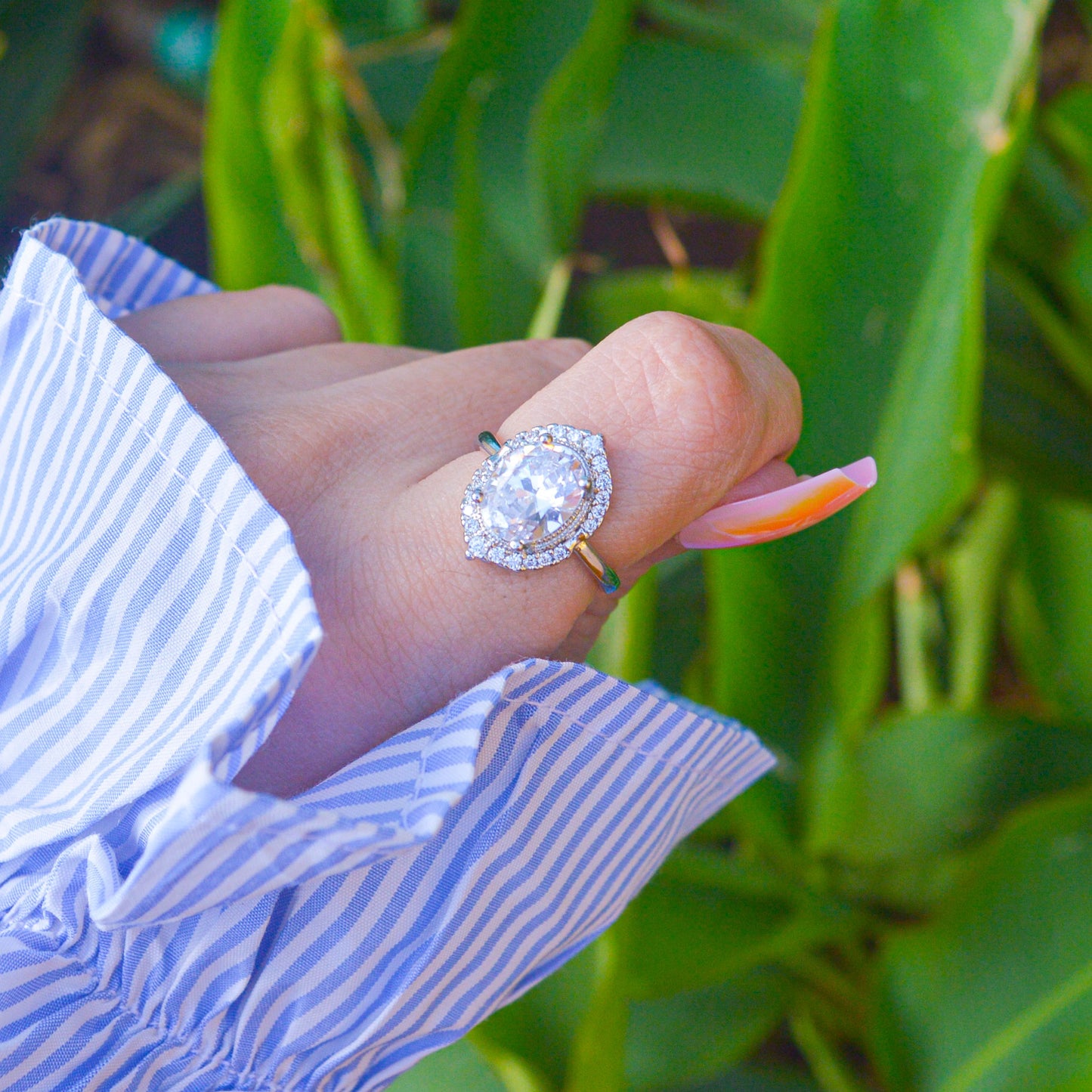 Ella Princess Solitaire Ring ( Silver )