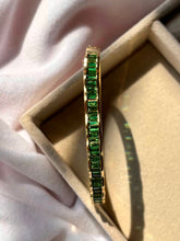 Load image into Gallery viewer, Emerald Green Premium Kada Bracelet Bangle - Gold
