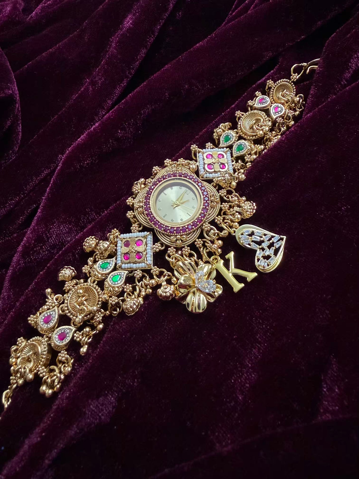 Gold Cloud Dial Heritage Watch in Premium Rajwadi plating (Free Initial)
