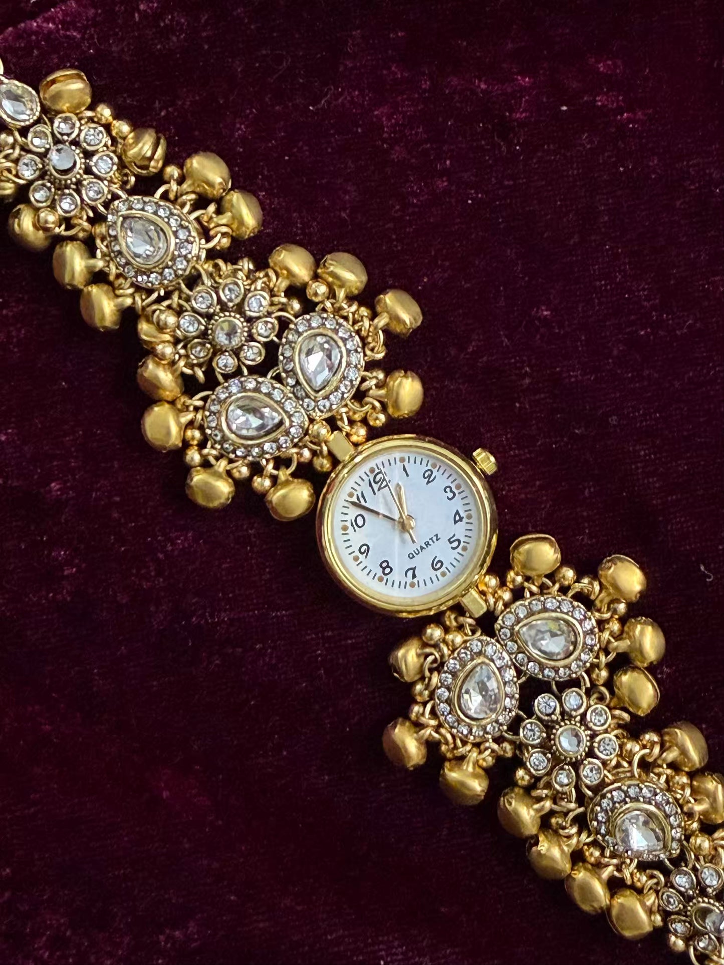 Kundan Premium Gold Maharani Watch Design Heritage Bracelet
