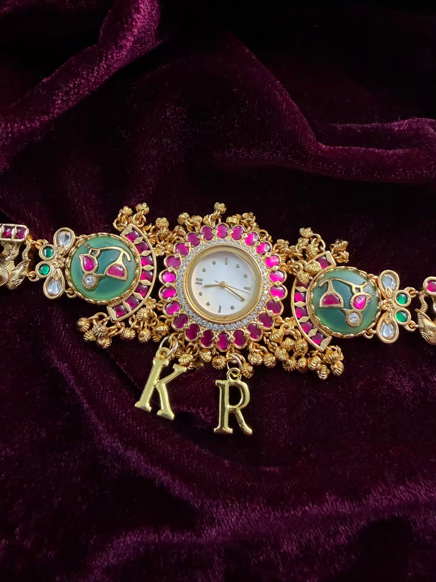 Mint Magenta Dial Maharani Watch Design Heritage Bracelet