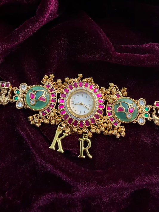 Mint Magenta Dial Maharani Watch Heritage Bracelet