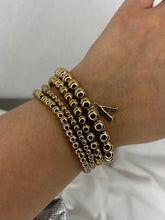 Load image into Gallery viewer, Berries Stacked Chain Bracelet ( Gold ) with customised Initial Alphabet
