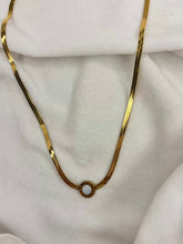 Load image into Gallery viewer, Gold Snake White Roman Necklace ( Gold Plated )
