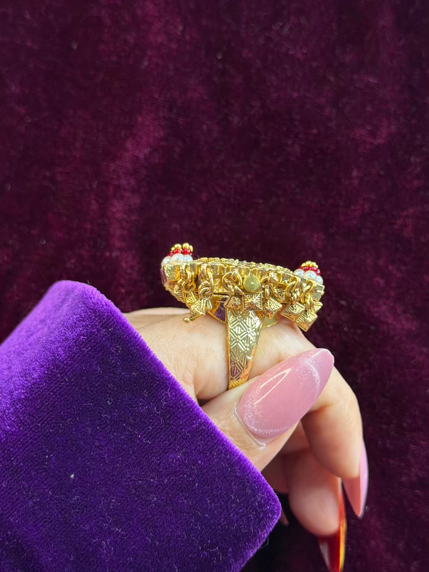 Ghungroo loaded Dial Maharani Watch Heritage Ring ( Adjustable)