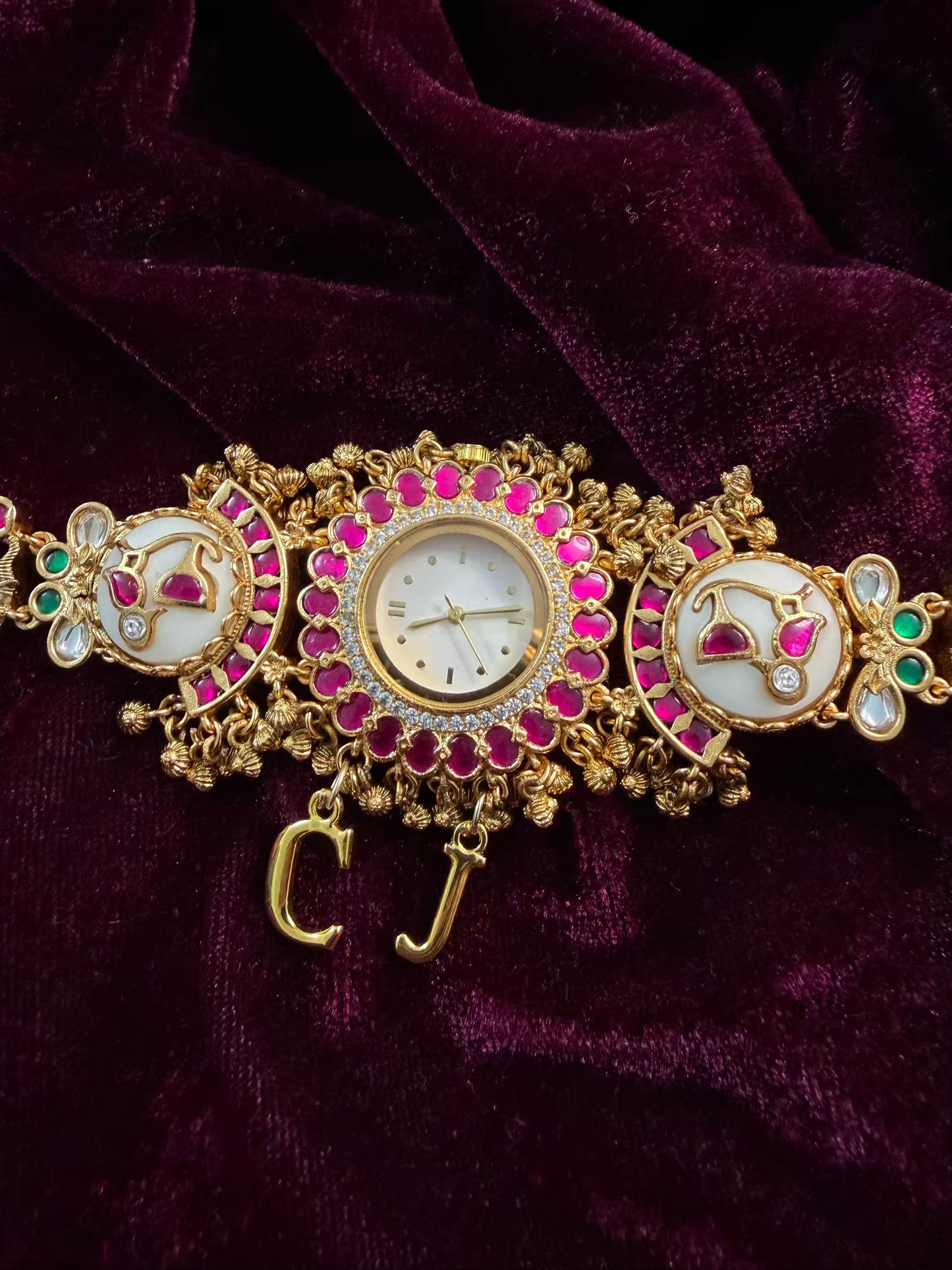 Creamy Pink Dial Maharani Watch Design Heritage Bracelet