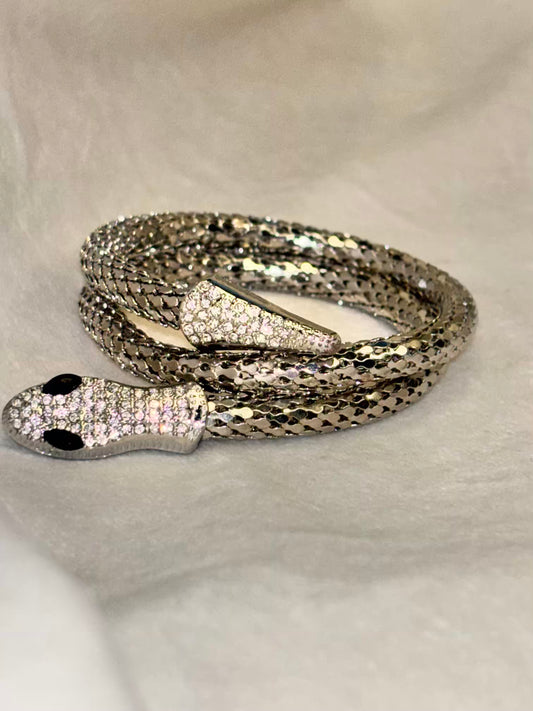 Snake Skin Silver Bracelet
