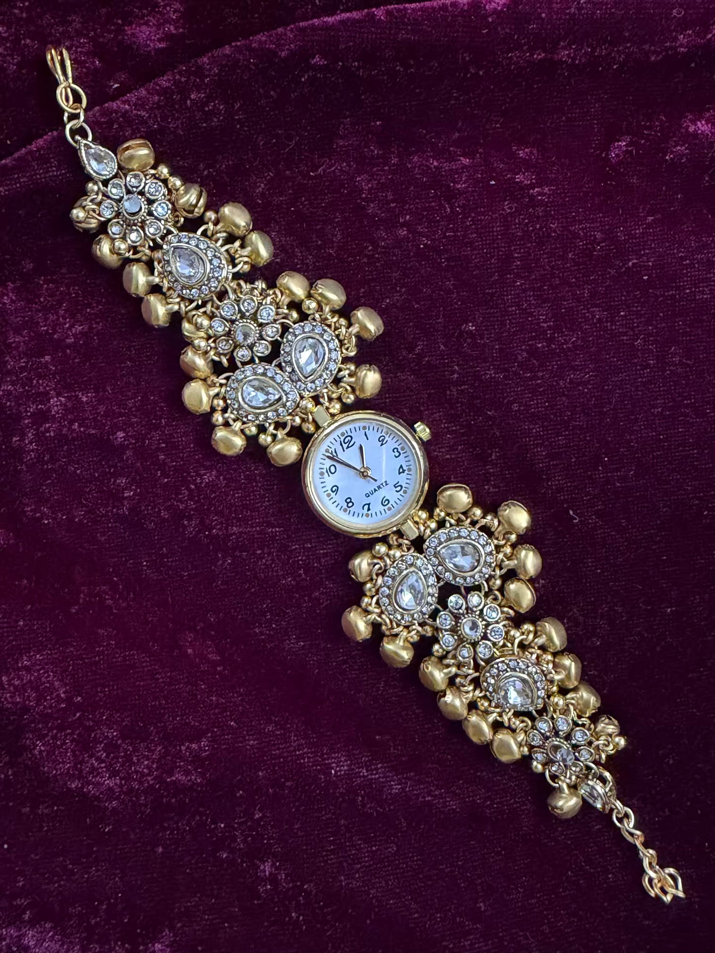 Kundan Premium Gold Maharani Watch Design Heritage Bracelet