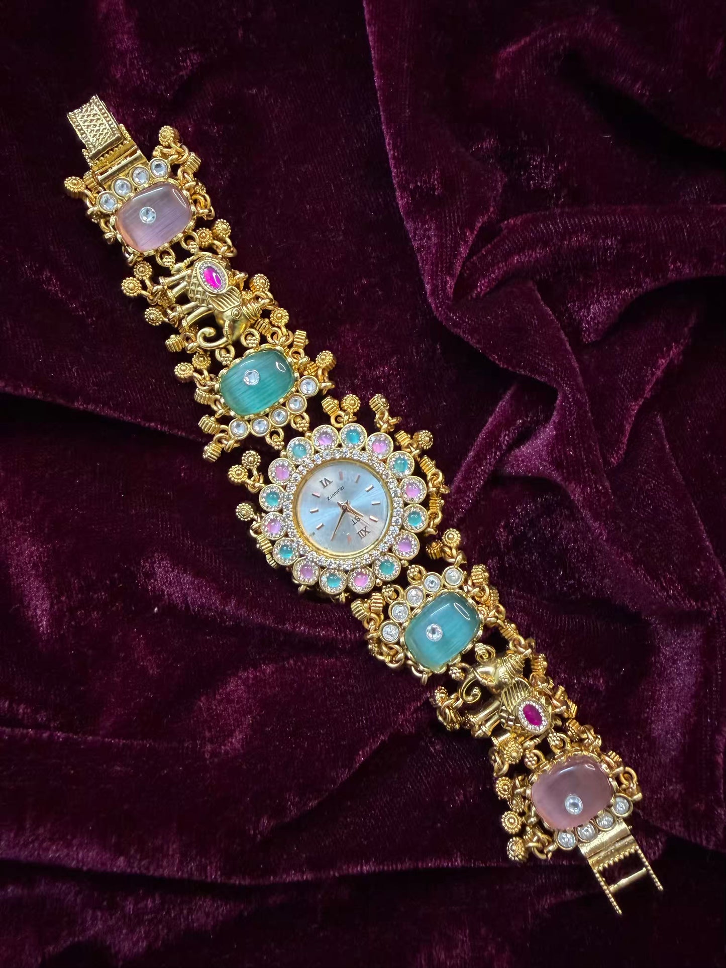 Mint Elephant Premium Gold Rajwadi Gold Plated Heritage Maharani Watch