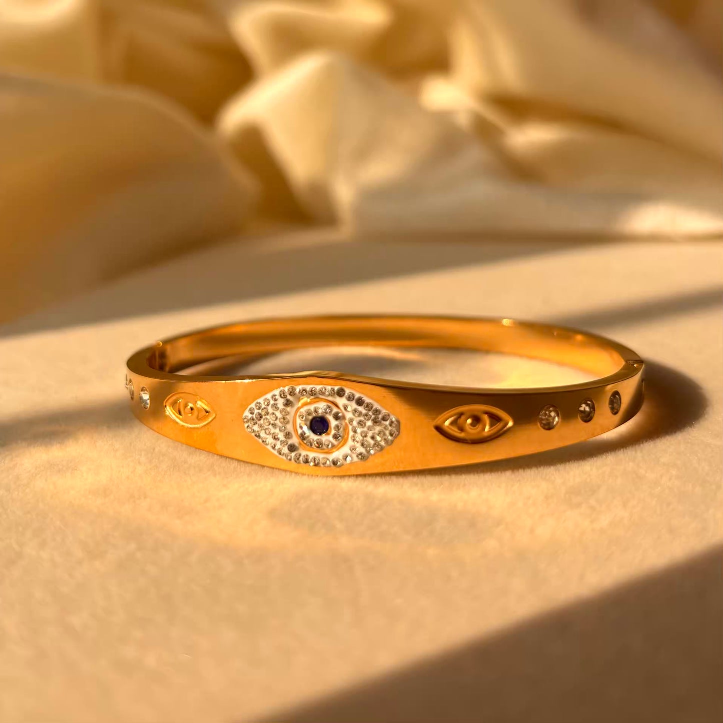 Evil Eye Gold Bangle