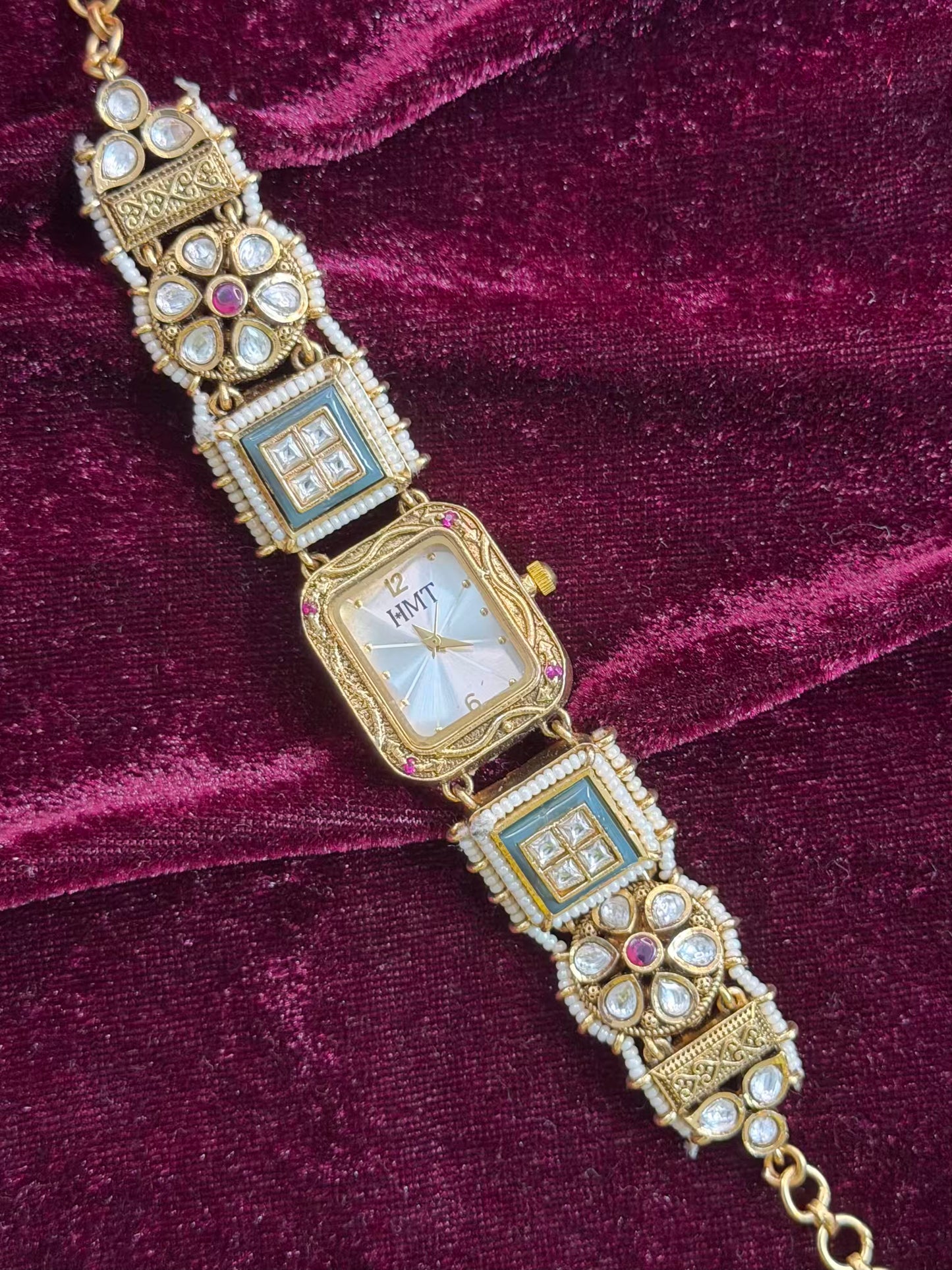 Square Dial Maharani Watch Design Heritage Bracelet