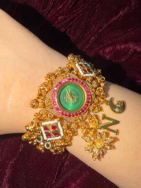 Swarnika Heritage Watch Rakhi in Premium Rajwadi plating (Free Initial)