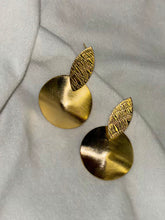 Load image into Gallery viewer, Gold Dish Leaf Earrings Studs - Gold Plated
