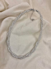 Load image into Gallery viewer, Twisted Thick Loaded Diamonds in Wire Shimmery Premium Necklace( Silver )
