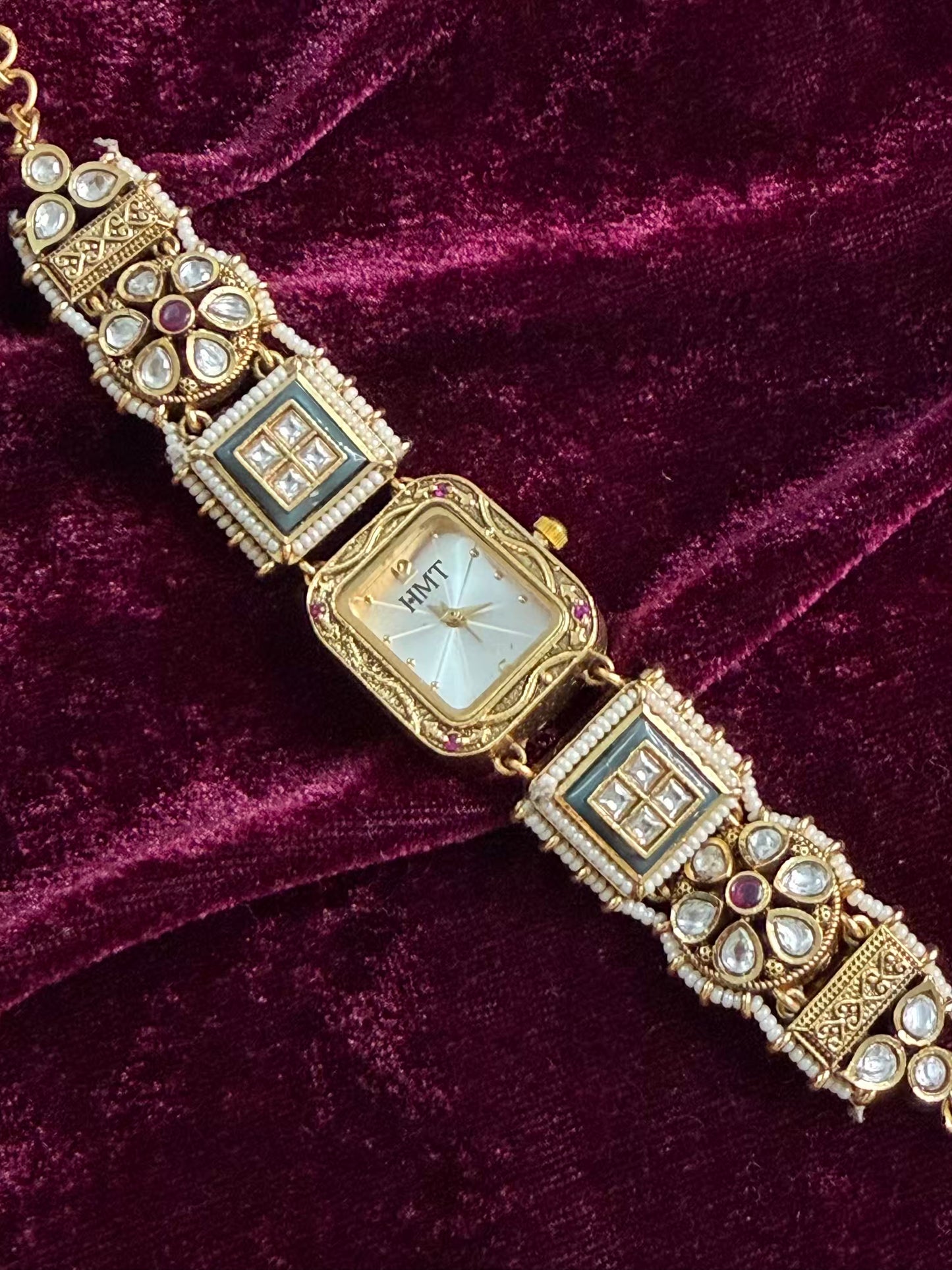 Square Dial Maharani Watch Design Heritage Bracelet