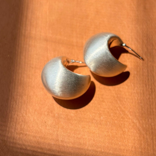 Raha Cushion White Hoops Style Earrings
