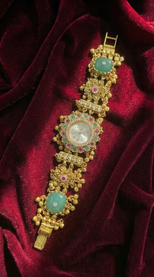 Zikar Mint Round Dial Maharani Watch Heritage Bracelet (Partial COD 200₹)