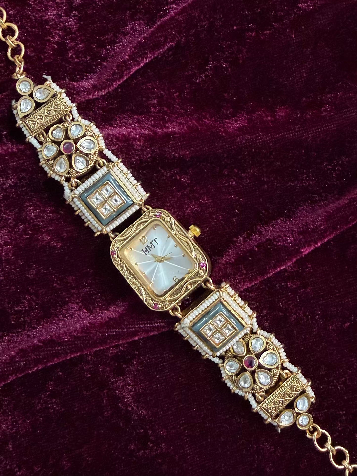 Square Dial Maharani Watch Design Heritage Bracelet