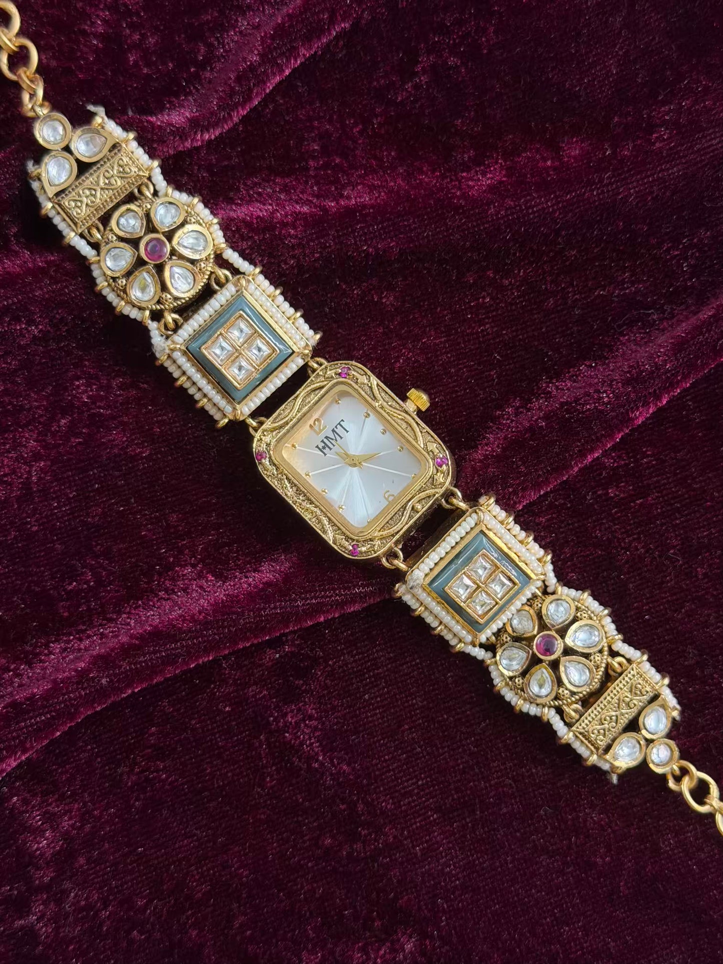 Square Dial Maharani Watch Design Heritage Bracelet