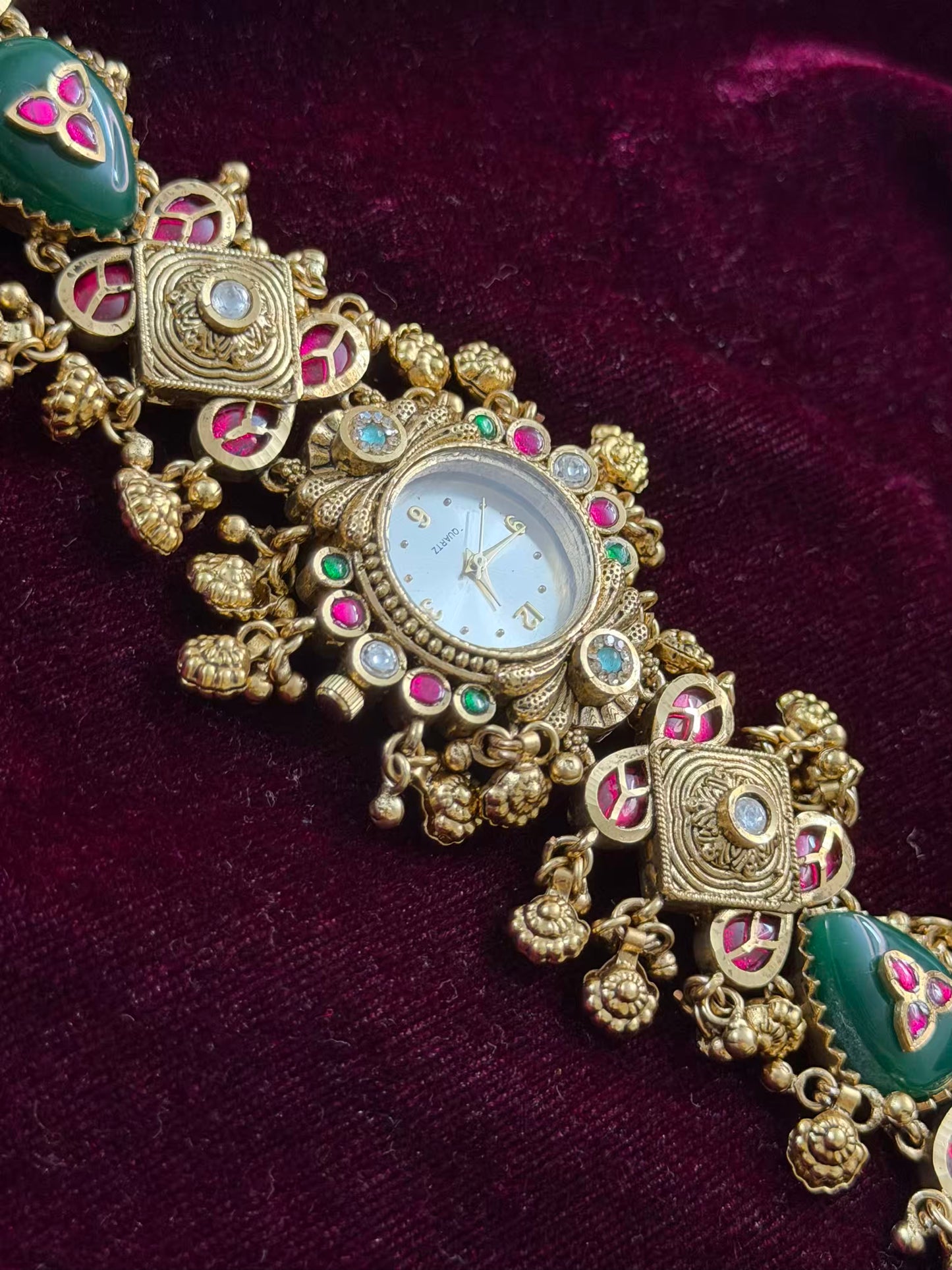 Kundan Premium Gold Maharani Watch Design Heritage Bracelet