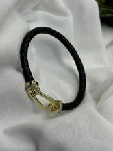 Load image into Gallery viewer, Black Belt Vegan Leather Bracelet
