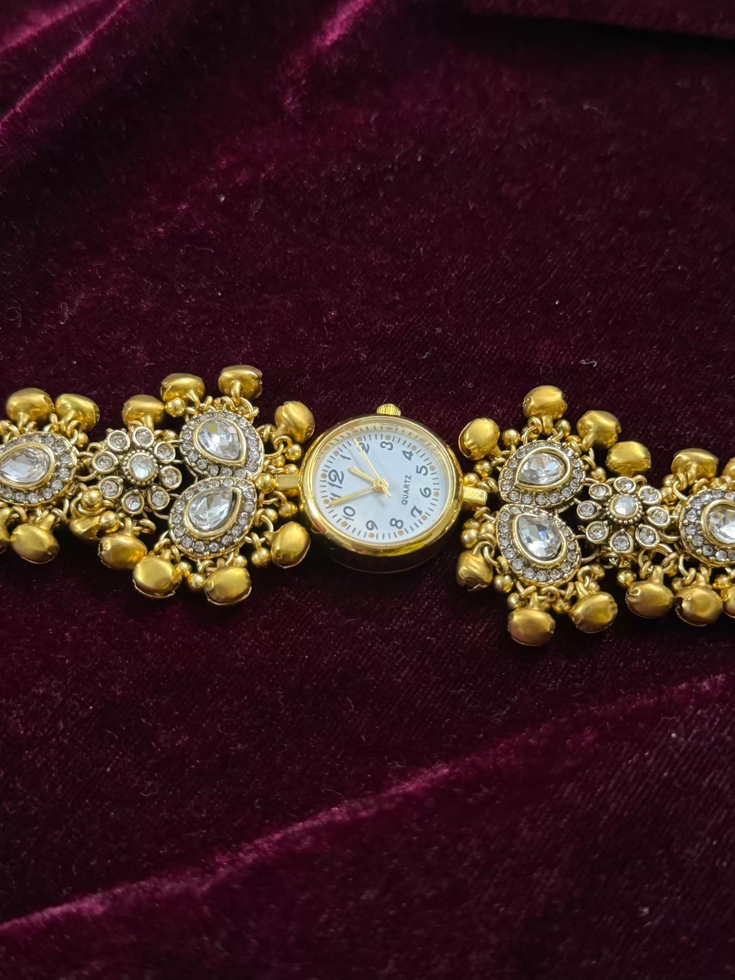 Kundan Premium Gold Maharani Watch Design Heritage Bracelet