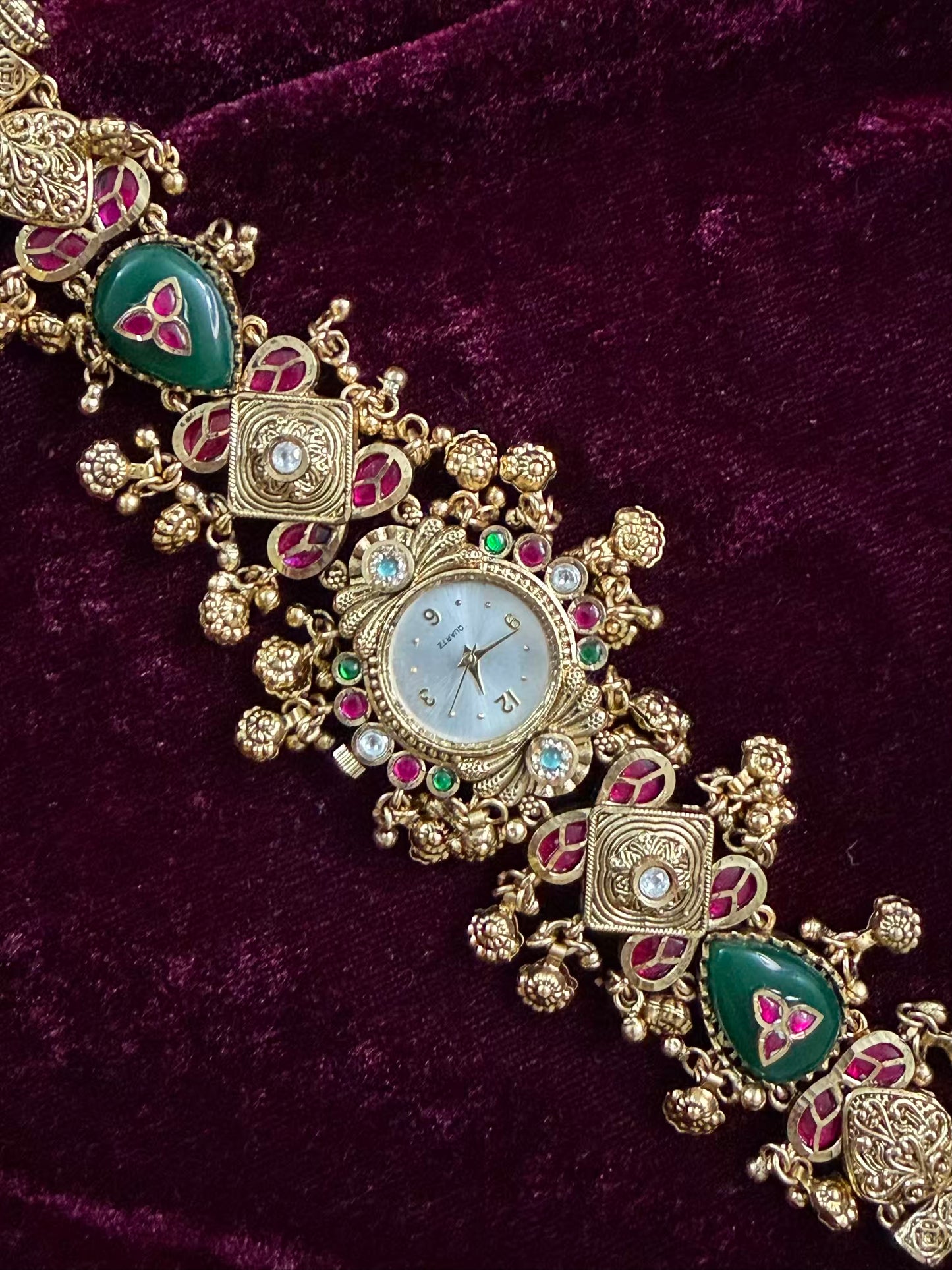 Kundan Premium Gold Maharani Watch Design Heritage Bracelet