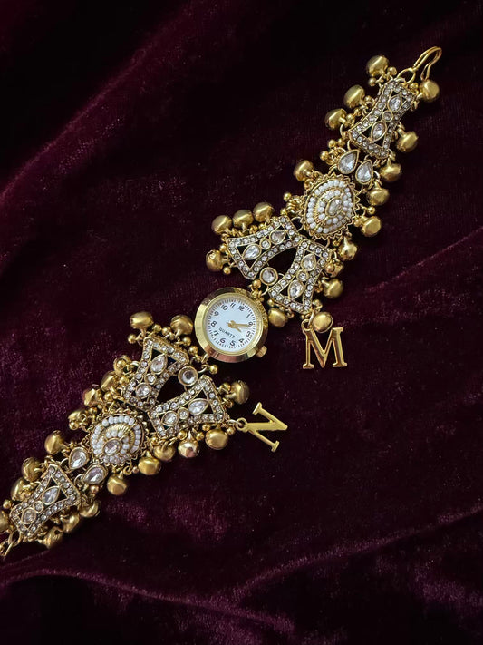 Ghungroo Gold Maharani Watch Design Heritage Bracelet
