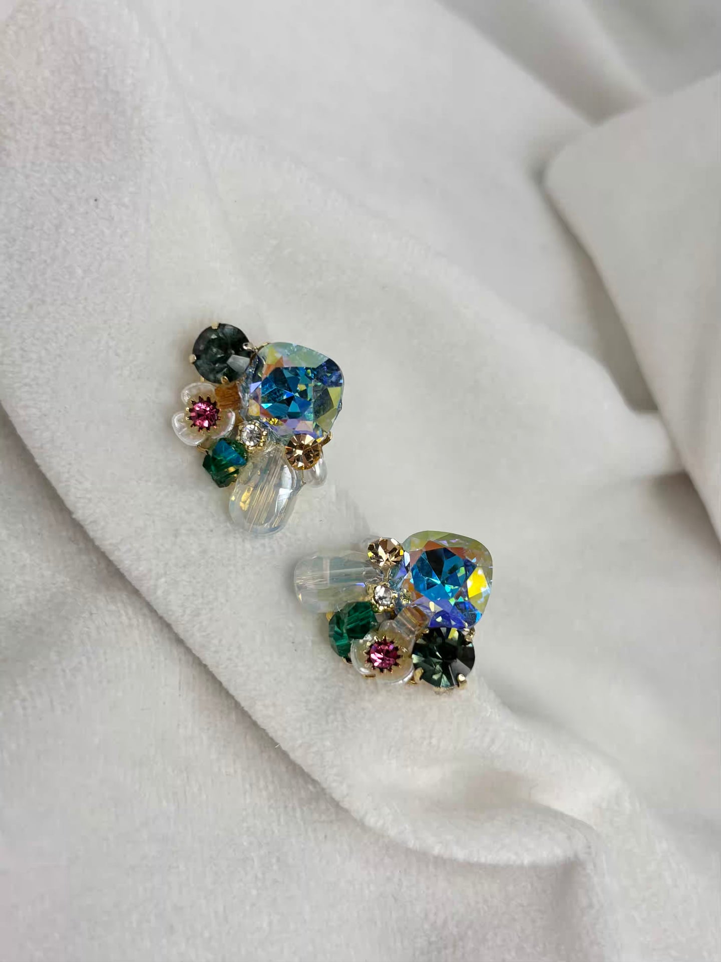 Blue Premium Small Earrings Studs - Gold Plated